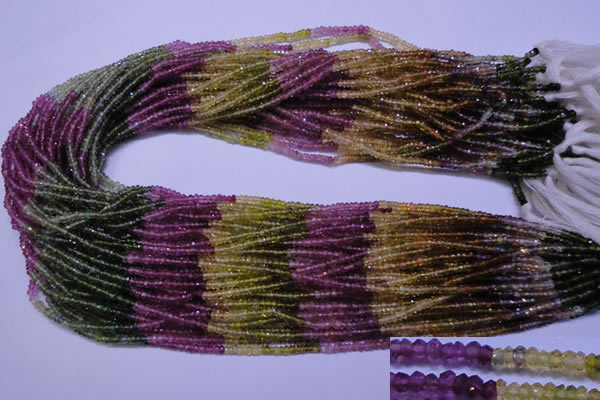 CTO301 15.5 inches 1.5*2.2mm faceted rondelle tourmaline beads