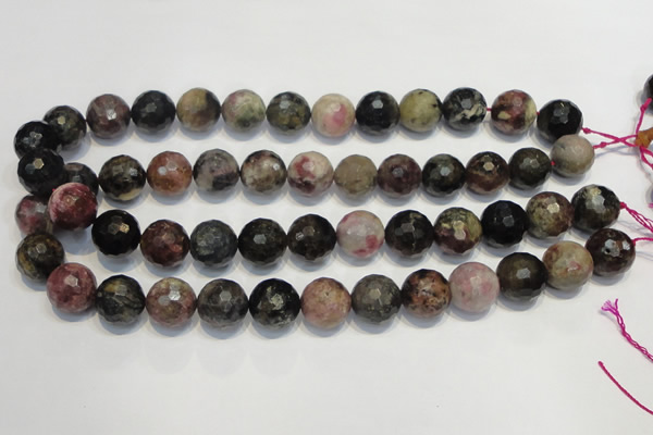 CTO32 15.5 inches 16mm faceted round natural tourmaline beads