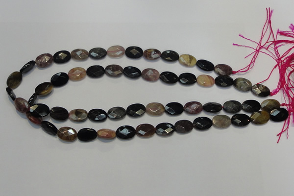 CTO36 15.5 inches 10*14mm faceted oval natural tourmaline beads
