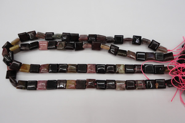 CTO387 15.5 inches 10*10mm square natural tourmaline beads wholesale