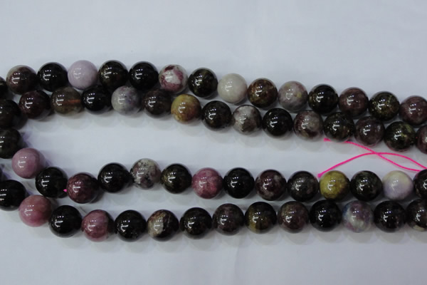 CTO458 15.5 inches 13mm round natural tourmaline gemstone beads