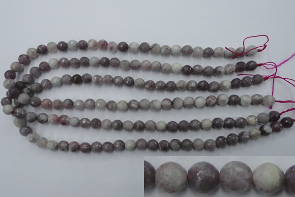 CTO482 15.5 inches 8mm faceted round pink tourmaline gemstone beads