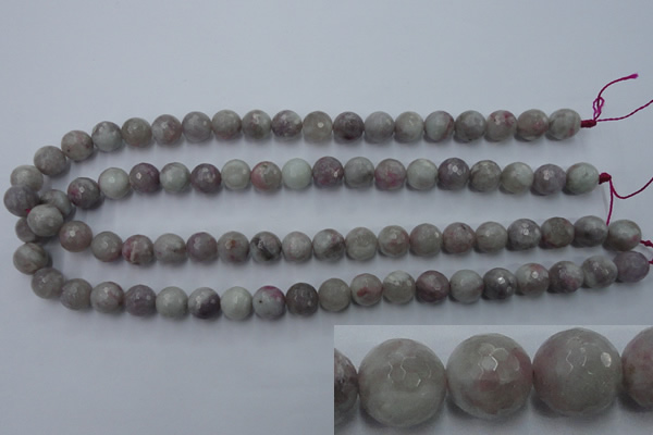 CTO483 15.5 inches 10mm faceted round pink tourmaline gemstone beads
