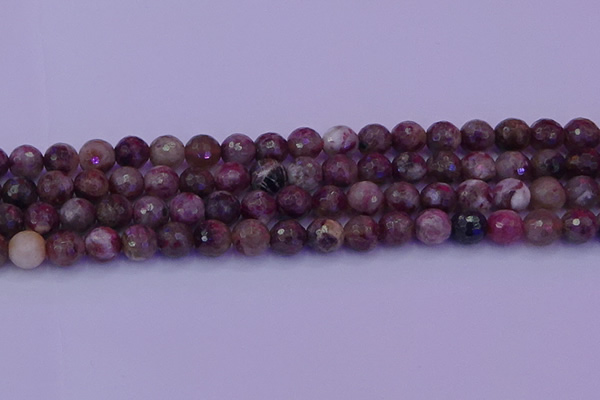 CTO612 15.5 inches 7mm faceted round tourmaline gemstone beads