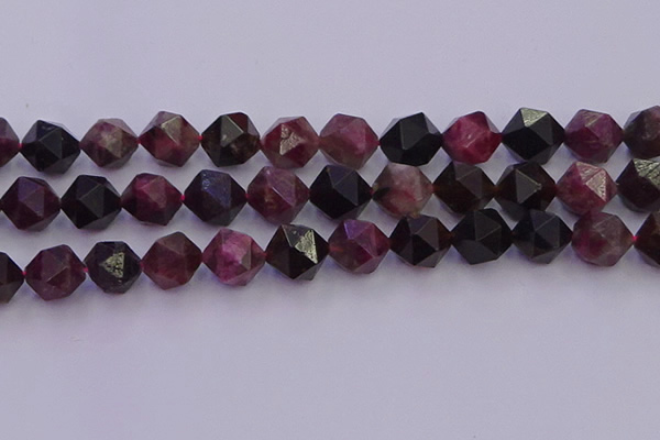 CTO653 15.5 inches 12mm faceted nuggets tourmaline gemstone beads