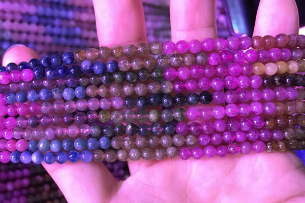 CTO665 15.5 inches 4mm round natural tourmaline gemstone beads