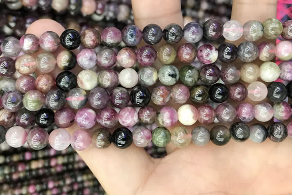 CTO671 15.5 inches 7mm round natural tourmaline beads wholesale