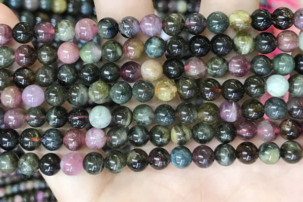 CTO696 15.5 inches 6mm round tourmaline gemstone beads