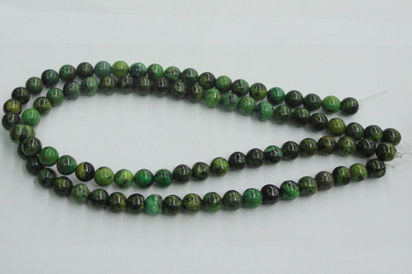 CTP04 15.5 inches 10mm round yellow green pine gemstone beads wholesale