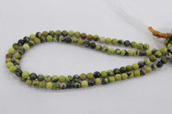 CTP100 15.5 inches 4mm round yellow pine turquoise beads wholesale