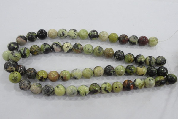 CTP105 15.5 inches 14mm round yellow pine turquoise beads wholesale