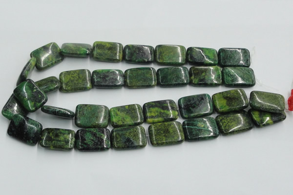 CTP11 15.5 inches 18*25mm rectangle yellow green pine gemstone beads