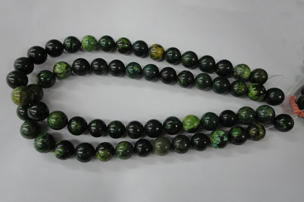CTP205 15.5 inches 14mm round yellow pine turquoise beads wholesale