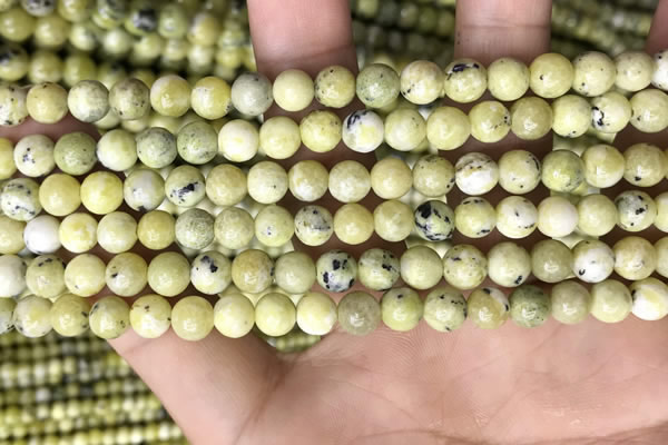 CTP221 15.5 inches 6mm round yellow turquoise beads wholesale