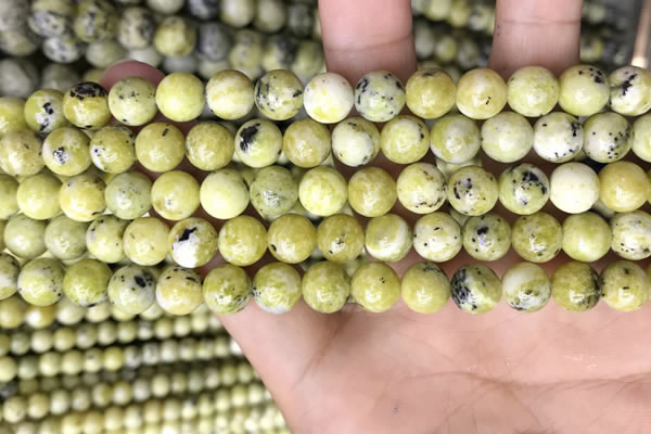 CTP222 15.5 inches 8mm round yellow turquoise beads wholesale
