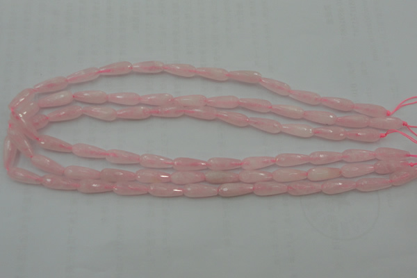 CTR01 15.5 inches 6*16mm faceted teardrop rose quartz beads