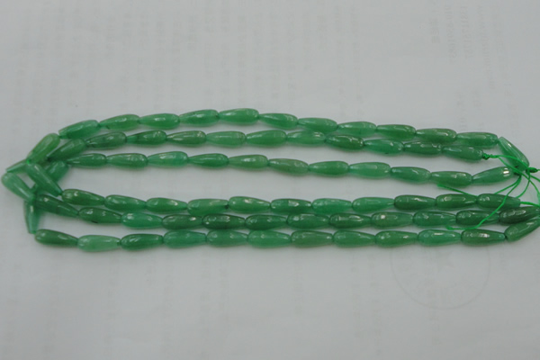 CTR07 15.5 inches 6*16mm faceted teardrop green aventurine beads