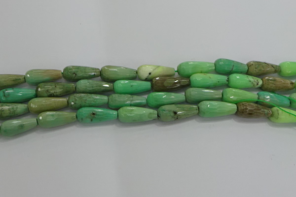 CTR113 15.5 inches 8*20mm faceted teardrop grass agate beads