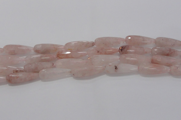 CTR132 15.5 inches 10*30mm faceted teardrop pink quartz beads