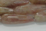 CTR134 15.5 inches 10*30mm faceted teardrop strawberry quartz beads