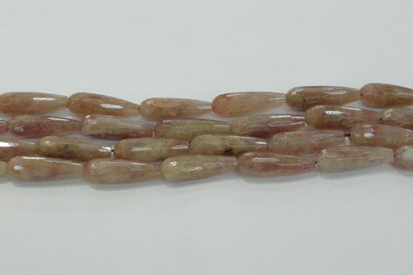 CTR134 15.5 inches 10*30mm faceted teardrop strawberry quartz beads