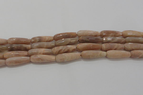 CTR138 15.5 inches 10*30mm faceted teardrop moonstone gemstone beads
