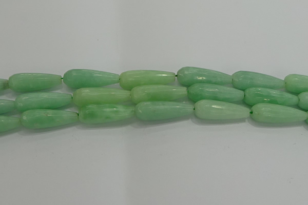CTR146 15.5 inches 10*30mm faceted teardrop jade gemstone beads