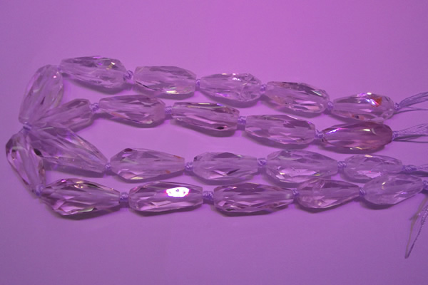 CTR200 13*18mm - 18*38mm faceted teardrop white crystal beads