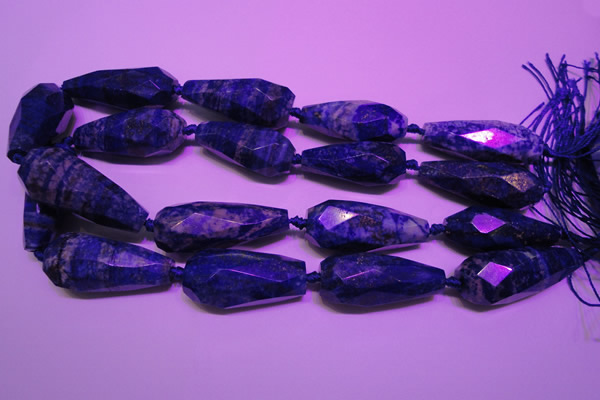 CTR208 16*35mm - 18*43mm faceted teardrop lapis lazuli beads