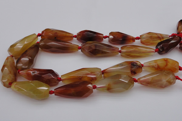 CTR211 15.5 inches 15*25mm - 16*40mm faceted teardrop red agate beads