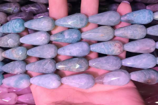CTR308 15.5 inches 10*25mm faceted teardrop amazonite beads
