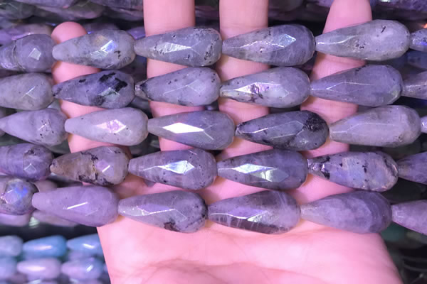 CTR309 15.5 inches 10*25mm faceted teardrop labradorite beads