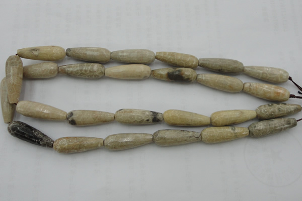 CTR34 15.5 inches 10*30mm faceted teardrop chrysanthemum agate beads