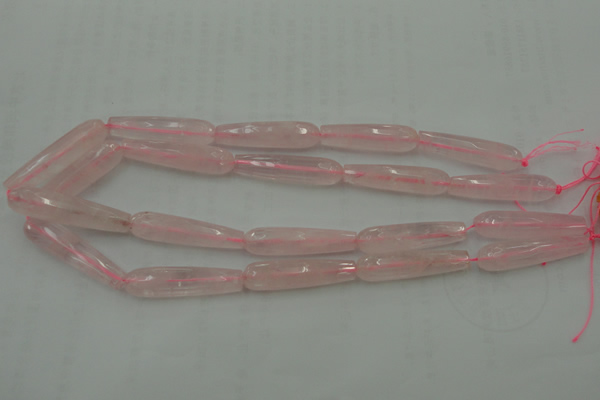 CTR40 15.5 inches 10*40mm faceted teardrop rose quartz beads