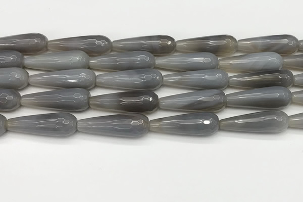 CTR450 15.5 inches 10*30mm faceted teardrop agate beads wholesale
