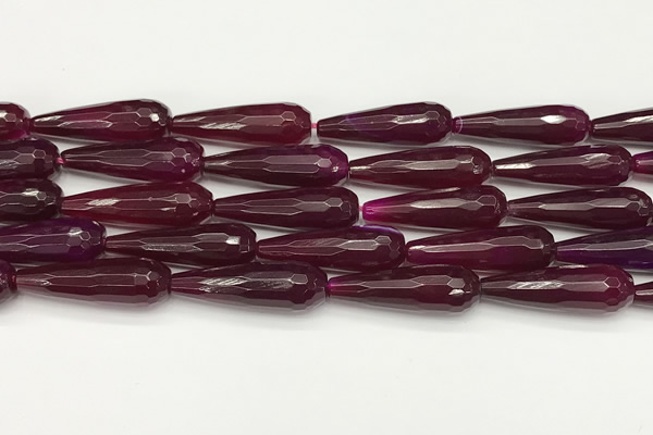 CTR453 15.5 inches 10*30mm faceted teardrop agate beads wholesale