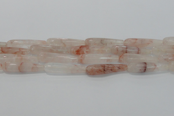 CTR57 15.5 inches 10*40mm faceted teardrop pink quartz beads