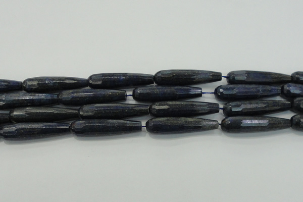 CTR61 15.5 inches 10*40mm faceted teardrop lapis lazuli beads