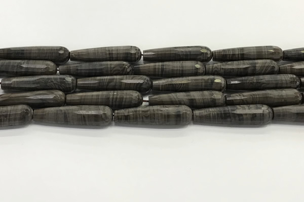 CTR62 15.5 inches 10*40mm faceted teardrop zebra jasper beads