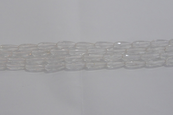 CTR70 15.5 inches 6*16mm faceted teardrop white crystal beads