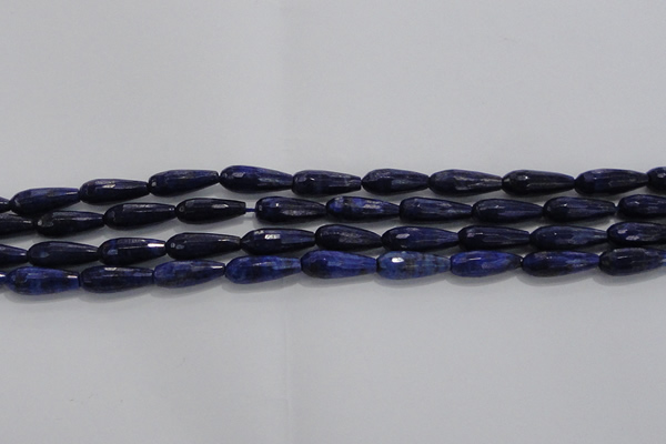CTR76 15.5 inches 6*16mm faceted teardrop lapis lazuli beads