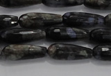CTR78 15.5 inches 6*16mm faceted teardrop grey opal gemstone beads
