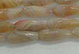 CTR80 15.5 inches 6*16mm faceted teardrop yellow agate beads