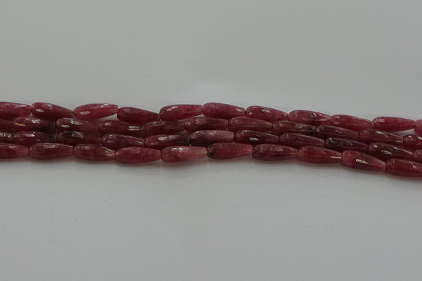 CTR86 15.5 inches 6*16mm faceted teardrop strawberry quartz beads