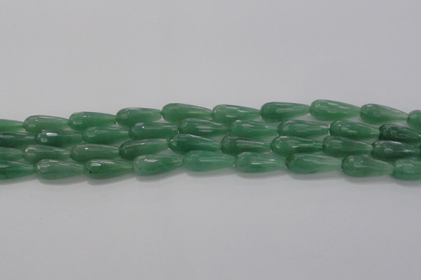 CTR97 15.5 inches 8*20mm faceted teardrop green aventurine beads