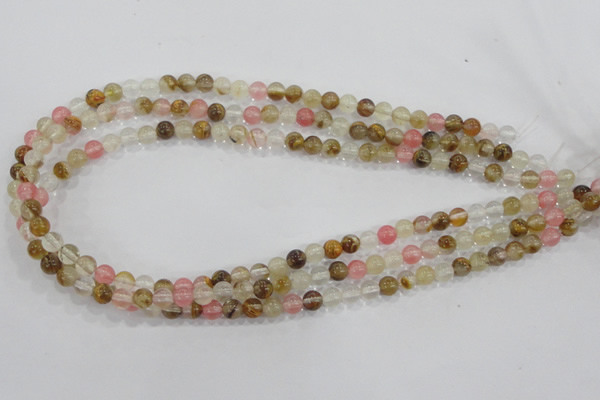 CTS02 15.5 inches 6mm round tigerskin glass beads wholesale
