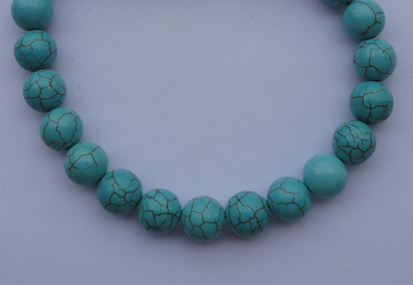 CTU10 15.5 inches 25mm round blue turquoise strand beads Wholesale