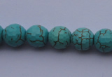 CTU12 15.5 inches 8mm faceted round blue turquoise beads Wholesale