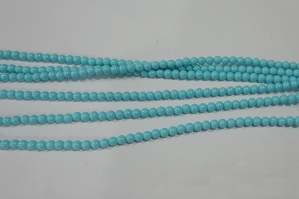CTU1210 15.5 inches 4mm round synthetic turquoise beads