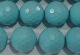 CTU1227 15.5 inches 18mm faceted round synthetic turquoise beads